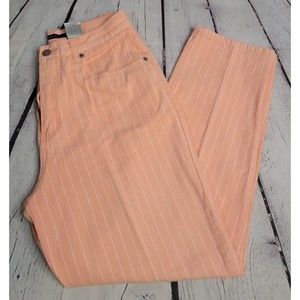 Vintage Bill blass Jeans Peach & White Stripe size 10